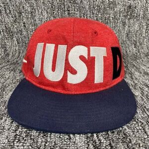 Nike Just Do It Snapback Hat Kids Size 4 7 Red Blue Swoosh Logo Flat Brim Cap